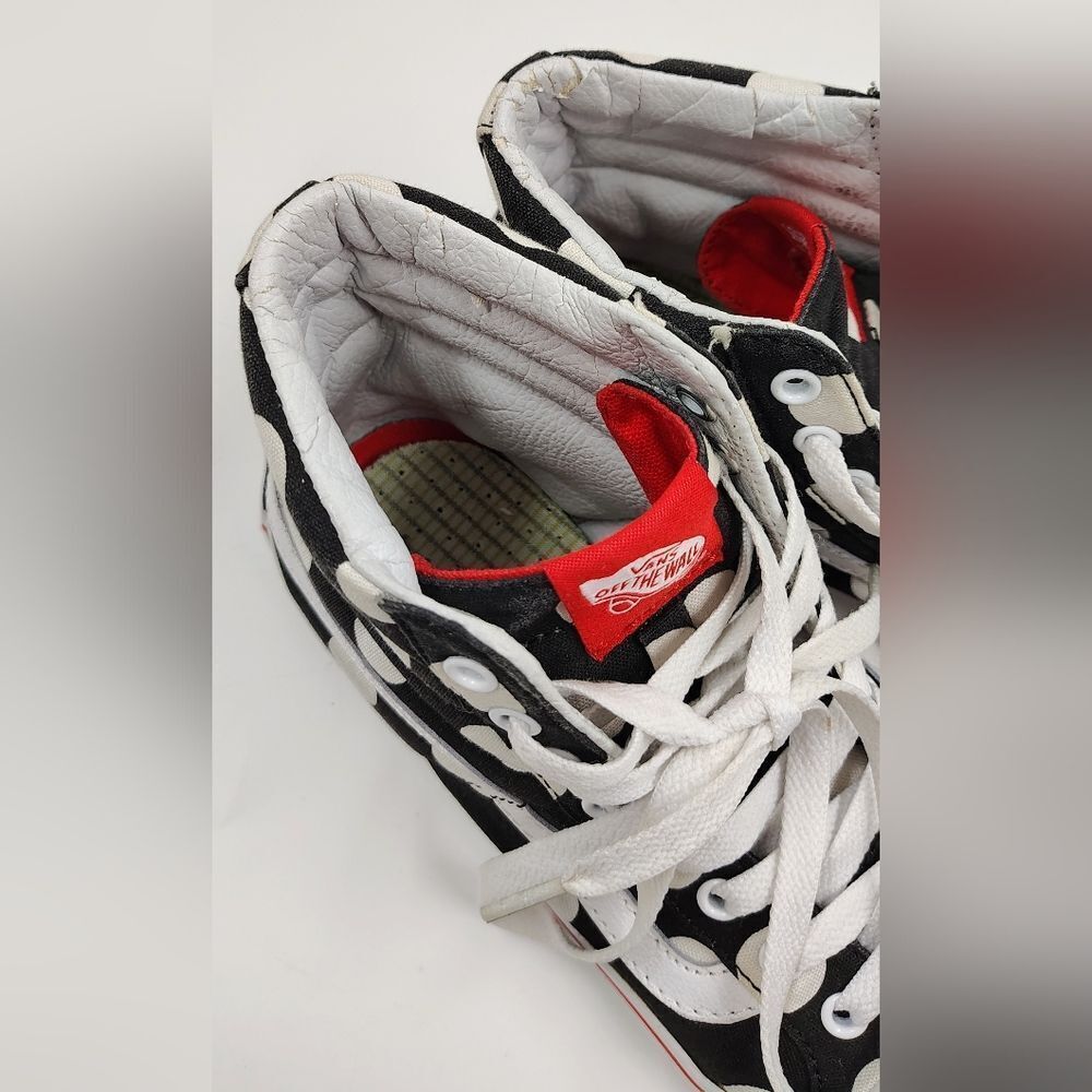 Vans Off The Wall Black & White Polka Dot High-Top Skateboard Sneakers Sz 6.5 - Picture 14 of 16